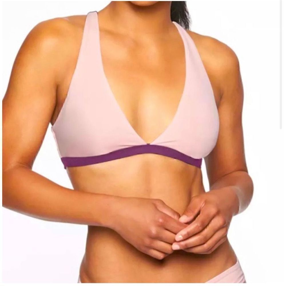 Athleta Mod Block Plunge Bikini Top XS